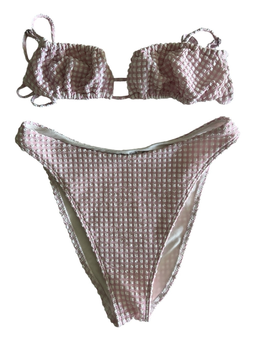 Abercrombie & Fitch Pink Textured Bandeau Bikini Set